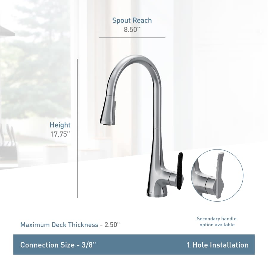 Sinema 1.5 GPM Single Hole Pull Down Kitchen Faucet with Reflex, Duralock and Duralast