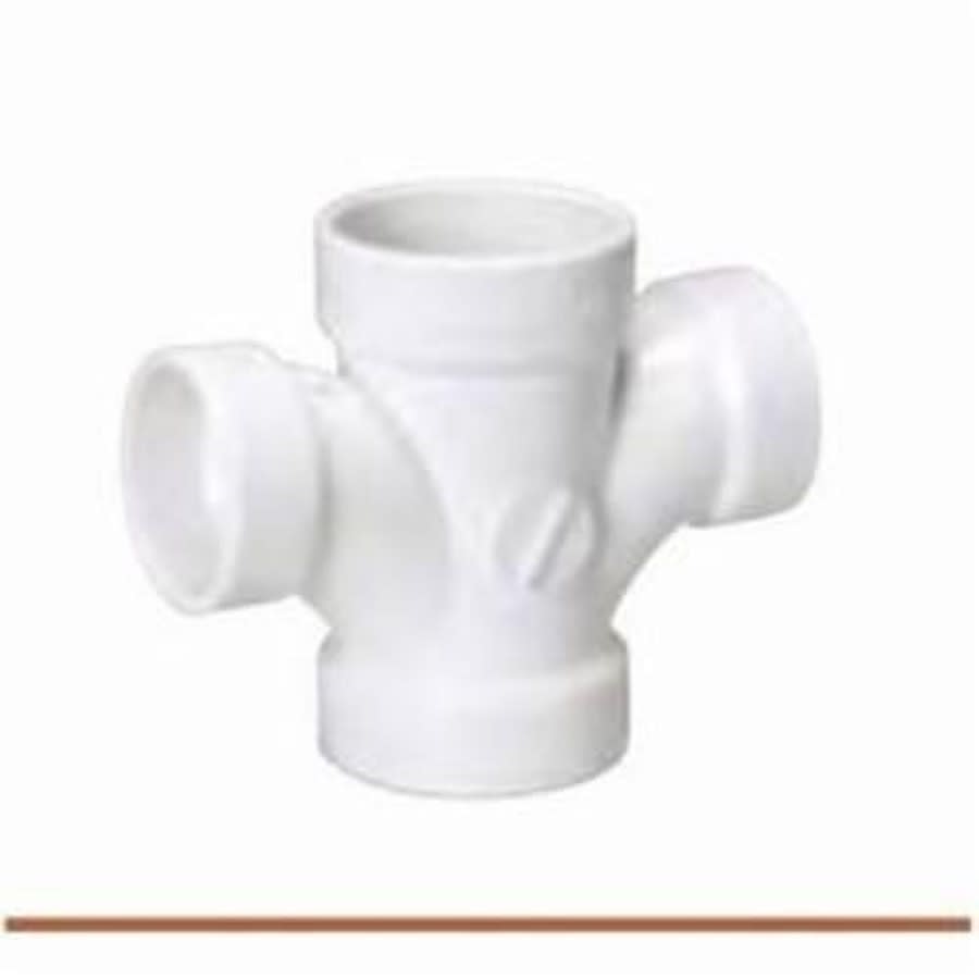 Double Sanitary Tee, 2 x 1-1/2 x 1-1/2 in, Hub, DWV, PVC