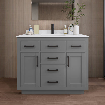 Beckett Single Bathroom Vanity with Toe Kick - 42W x 35H x 22D