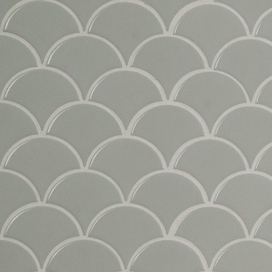 Gray Glossy Fish Scale Mosaic