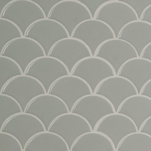 Gray Glossy Fish Scale Mosaic