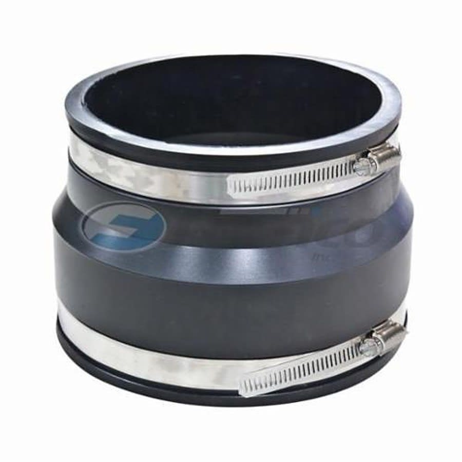 Transition Coupling, 6 in, Clay x Ductile Iron/AC, Flexible PVC