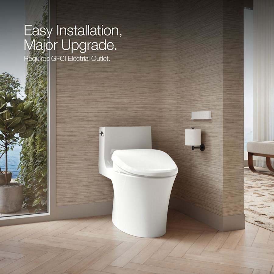 PureWash E820 Elongated Bidet Toilet Seat with Remote Control, Heated Seat, Adjustable Water Temperature, Self-Cleaning UV Technology, Warm-Air Drying System, Automatic Deodorization, and LED Night Light