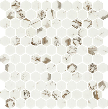Uptown Glass Posh Sparkler Hexagon 1X1 Matte