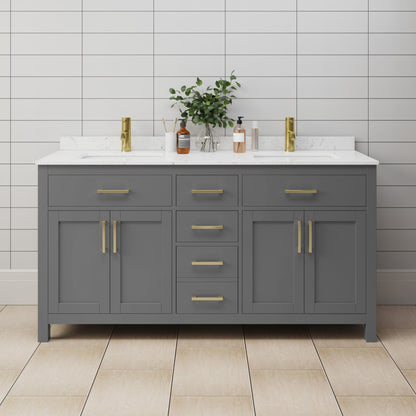Beckett Double Bathroom Vanity - 66W x 35H x 22D
