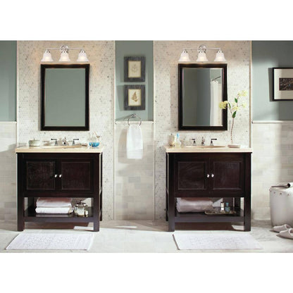 Hampton Bay Ashhurst 3-Light Brushed Nickel Classic Traditional Bathroom Vanity Light with Frosted Glass Shades