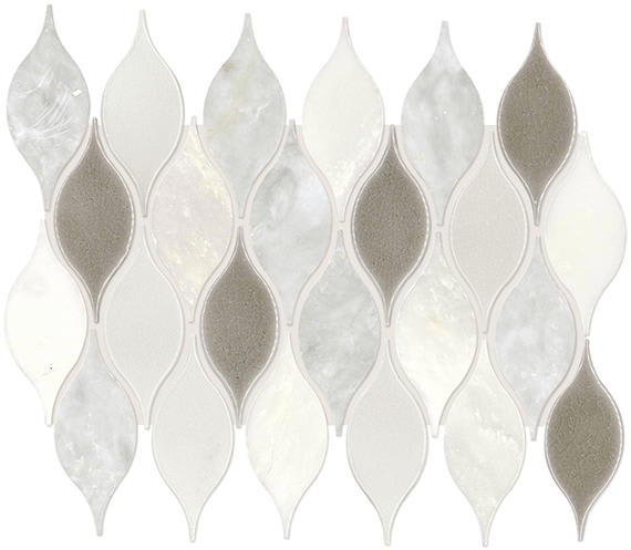 Decorative Accents Lumia Leaf White Leaf 2X3 Polished