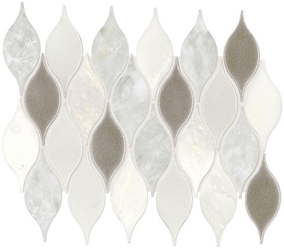 Decorative Accents Lumia Leaf White Leaf 2X3 Polished