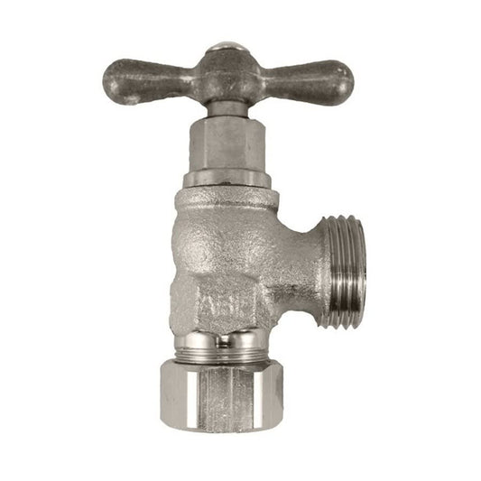 Washing Machine Valve, 1/2 in Inlet, Comp, Rough Bronze