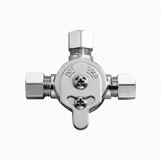 MIX-60-A Mixing Valve Kit, Compression, 70 psi, Brass Body, Polished Chrome