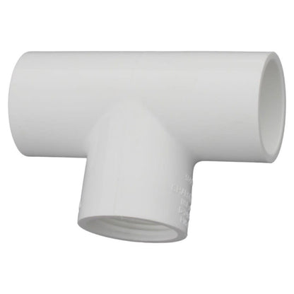 Tee, 2 in, Socket x FNPT, SCH 40/STD, PVC