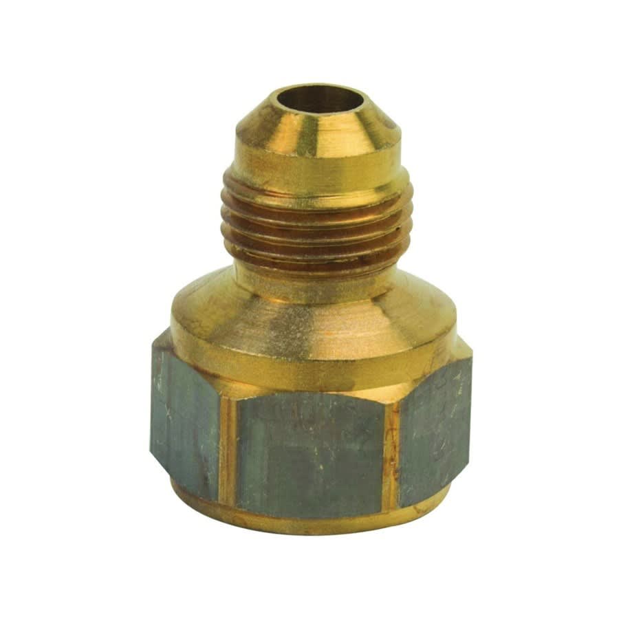 Female Adapter, 3/8 x 1/2 in, Flare x FNPT, Brass, Rough Brass, Domestic