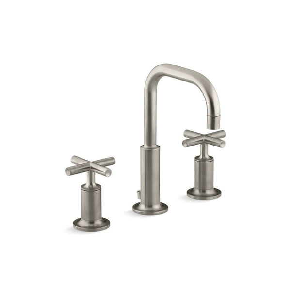 Purist® Widespread Lavatory Faucet, ADA, 2 Handle, 3-Hole, 1.2 gpm, Vibrant Brushed Nickel