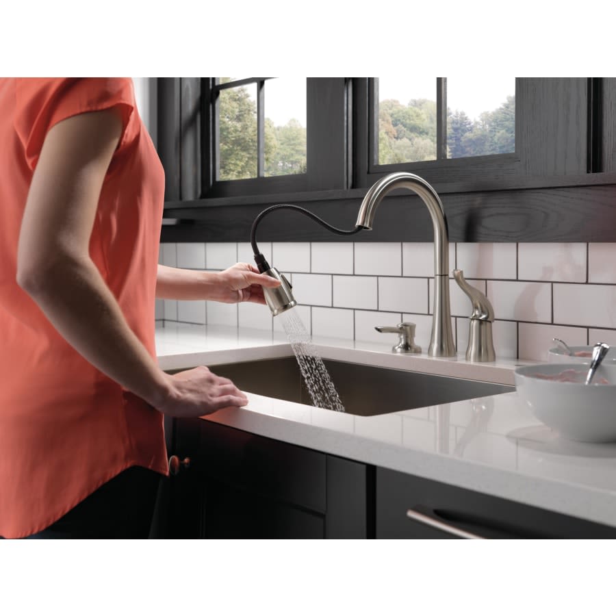 Kate Pullout Spray Kitchen Faucet with MagnaTite Docking, Diamond Seal and Touch Clean Technologies - Includes Soap Dispenser