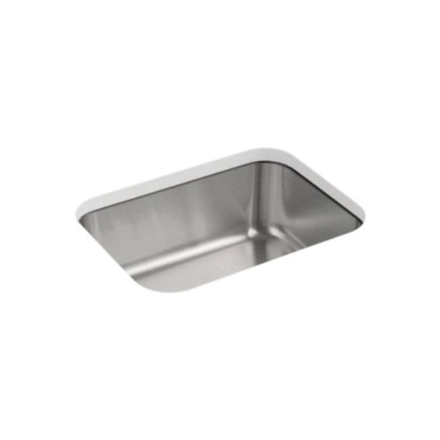 McAllister® Single Bowl Kitchen Sink, Under Mount, 23-3/8 x 17-11/16 in, 8 in Bowl Depth, 20 ga Luster Steel, Stainless