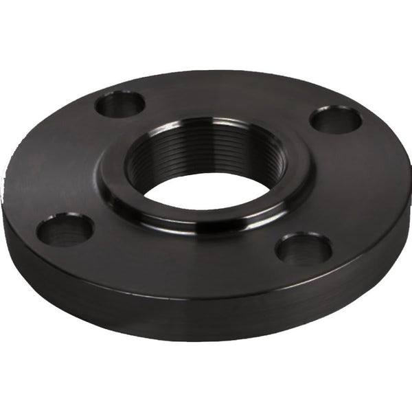 Raised Face Flange, 3 in, FNPT, 7-1/2 in OD, 4 Bolt Holes, 150 lb, Carbon Steel, Buy American