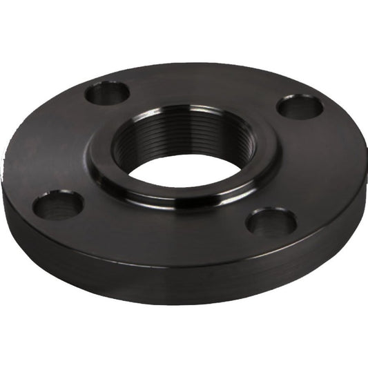 Flat Face Flange, 3 in, Weld Neck, 7-1/2 in OD, 4 Bolt Holes, 150 lb, Carbon Steel