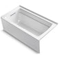 Archer Collection 60" Three Wall Alcove Soaker Bath Tub with Armrests, Lumbar Support and Left Drain