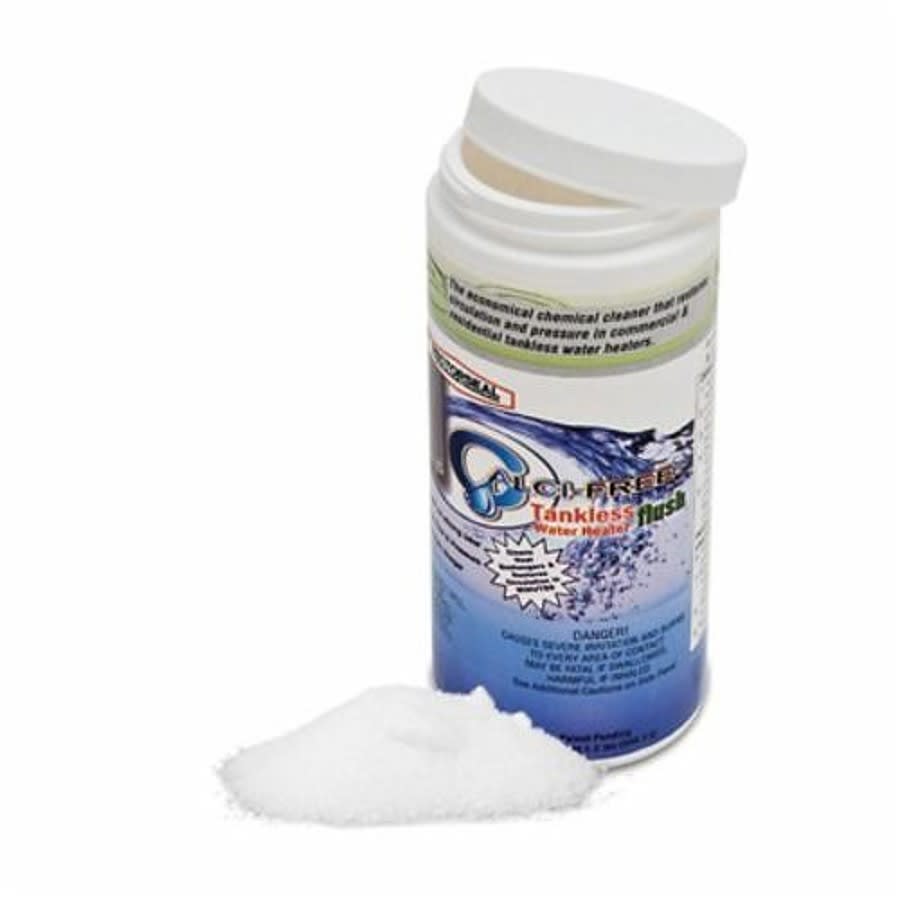 Calci-Free™ Fast Acting Tankless Water Heater Cleaner, 1.2 lb Bottle, Solid, White