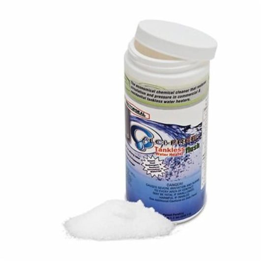 Calci-Free™ Fast Acting Tankless Water Heater Cleaner, 1.2 lb Bottle, Solid, White