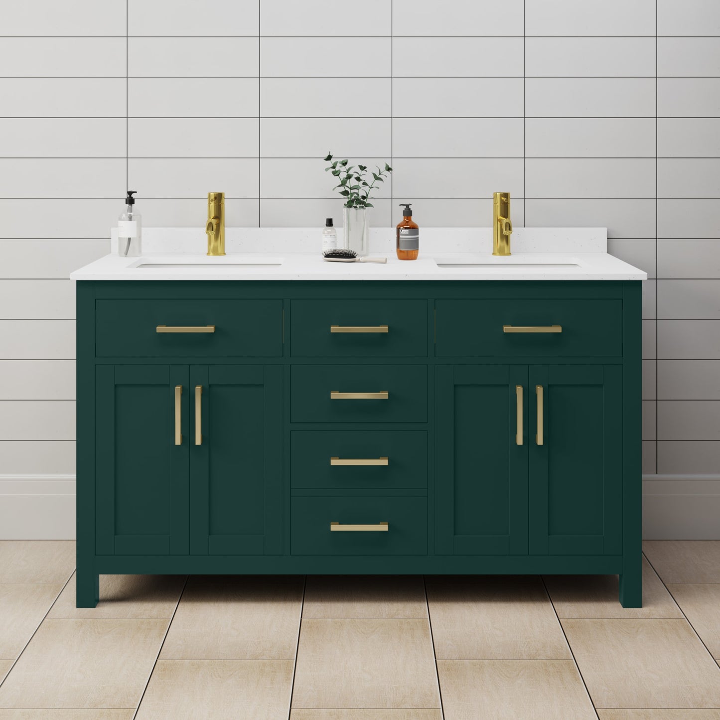 Beckett Double Bathroom Vanity - 60W x 35H x 22D