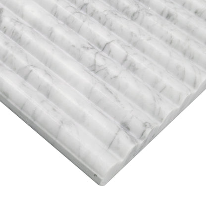 Carrara White Milano Ribbo Honed