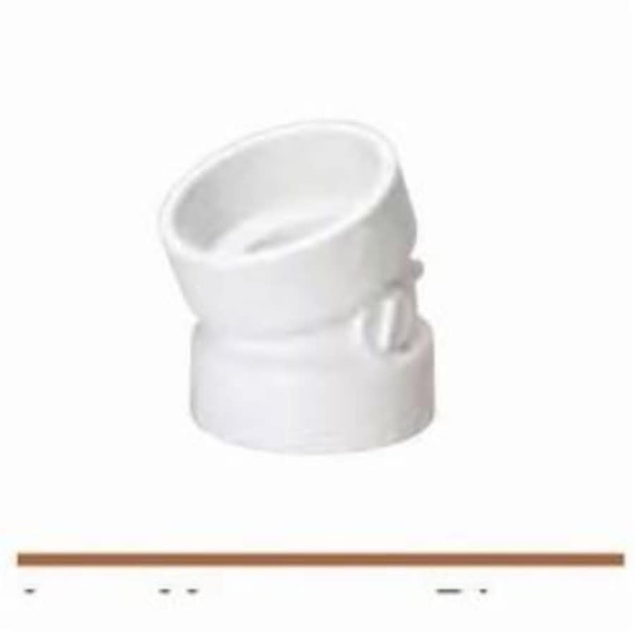 22.5 deg Elbow, 6 in, Hub, DWV, PVC