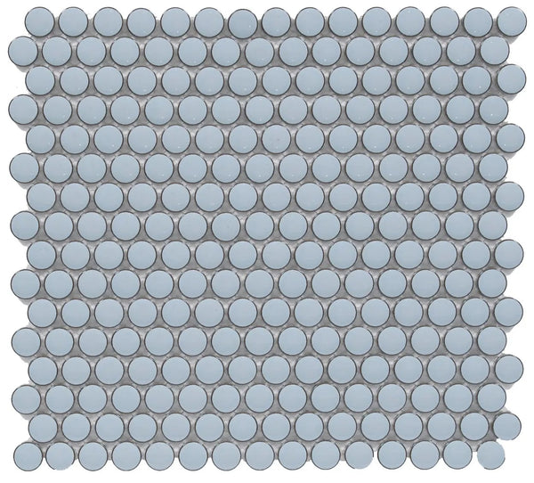 BG SKY BLUE PENNY ROUND 12X12 MOSAIC
