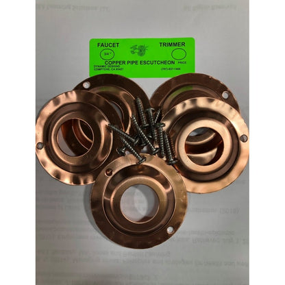 Trimmer Escutcheon, 7/8 in OD (1/2 in IPS & 3/4 in CTS), Copper