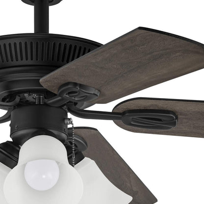 Glendale III 52 in. LED Indoor Matte Black Ceiling Fan with Light and Pull Chains