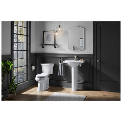 Veer 24" Pedestal Bathroom Sink Only with One Hole Drilled and Overflow