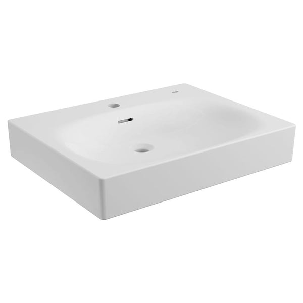 Eurocube® Wall Mount Lavatory Sink, ADA, 24-13/16 x 19 x 5-7/16 in, Fireclay, Alpine White