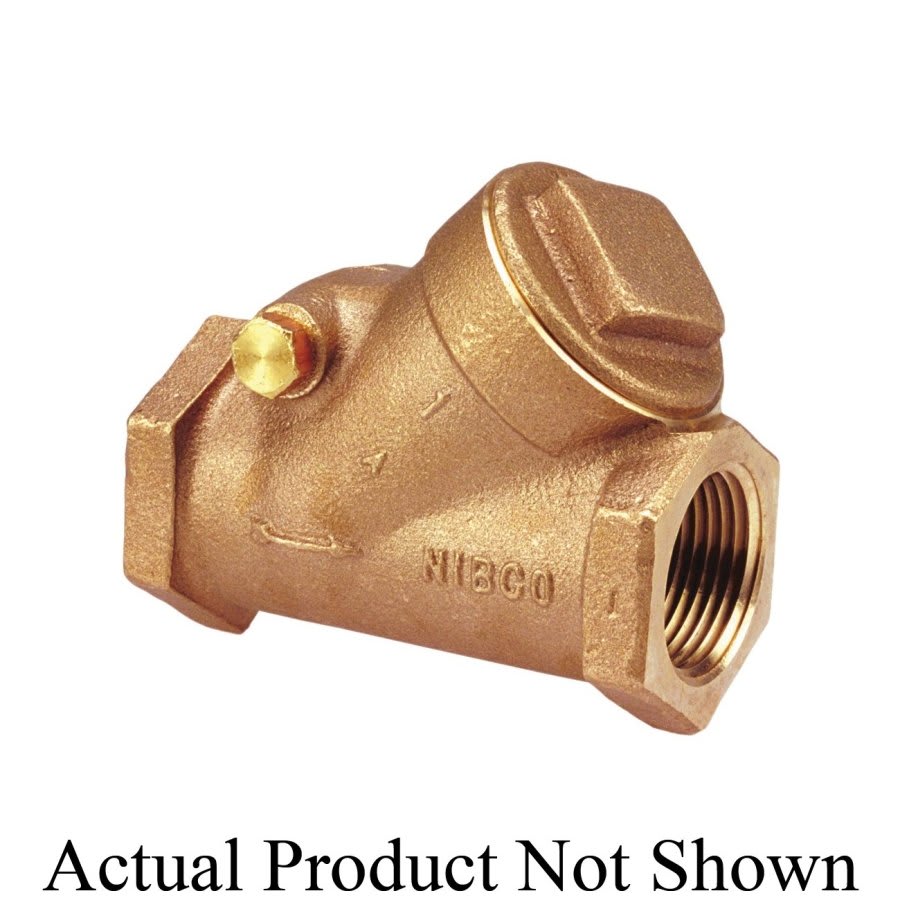 Swing Check Valve, 1-1/2 in, FNPT, Bronze