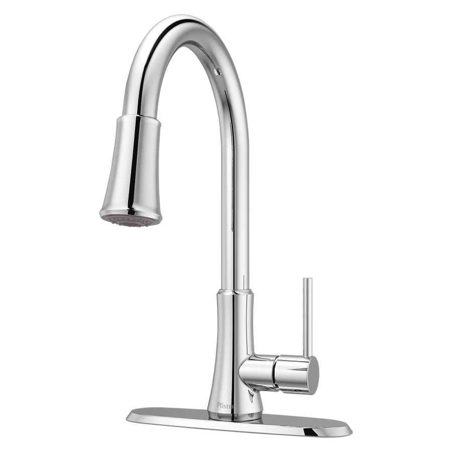 Pfirst Series™ Kitchen Faucet, Deck Mount, ADA, 1 Lever Handle, 1 or 3-Hole, Polished Chrome
