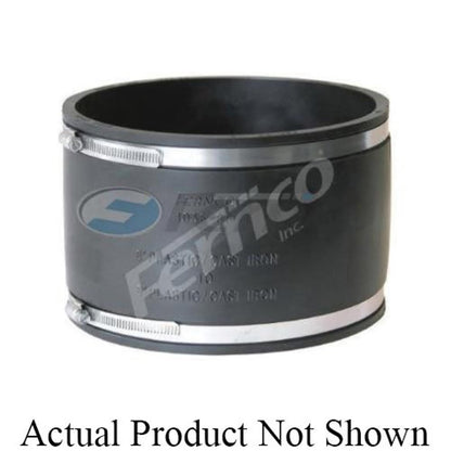 Transition Coupling, 8 in, Cast Iron/Plastic x Cast Iron/Plastic, Flexible PVC