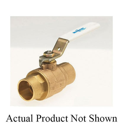 2-Piece Ball Valve, 1-1/2 in, C, Full Port, Plated Brass Ball, Bronze