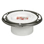 Adjustable Knockout Closet Flange, 4 x 3 in, Hub, PVC