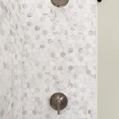 Raine Stratus White Hexagon 2X2 Honed