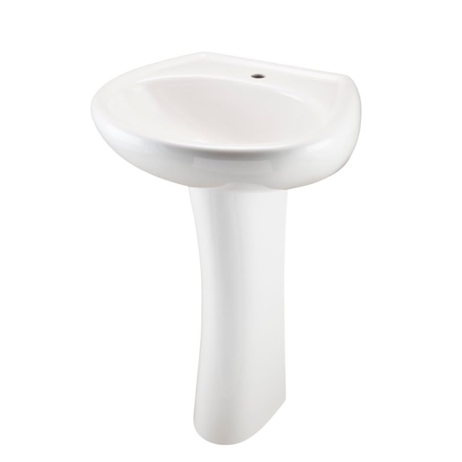 Maxwell® Top/Pedestal Mount Lavatory Sink, 20-1/2 x 17-3/4 x 8-1/2 in, Vitreous China, White