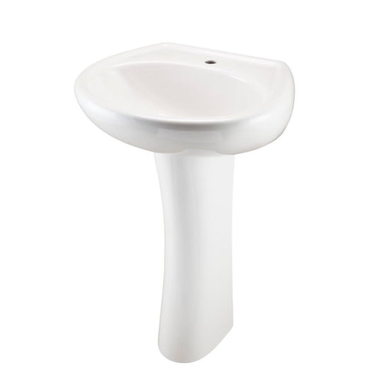 Maxwell® Top/Pedestal Mount Lavatory Sink, 20-1/2 x 17-3/4 x 8-1/2 in, Vitreous China, White