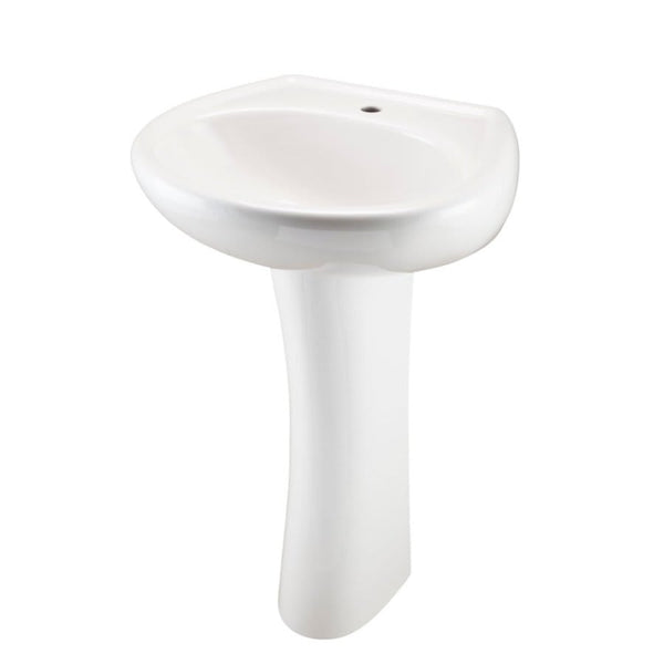 Maxwell® Top/Pedestal Mount Lavatory Sink, 20-1/2 x 17-3/4 x 8-1/2 in, Vitreous China, White