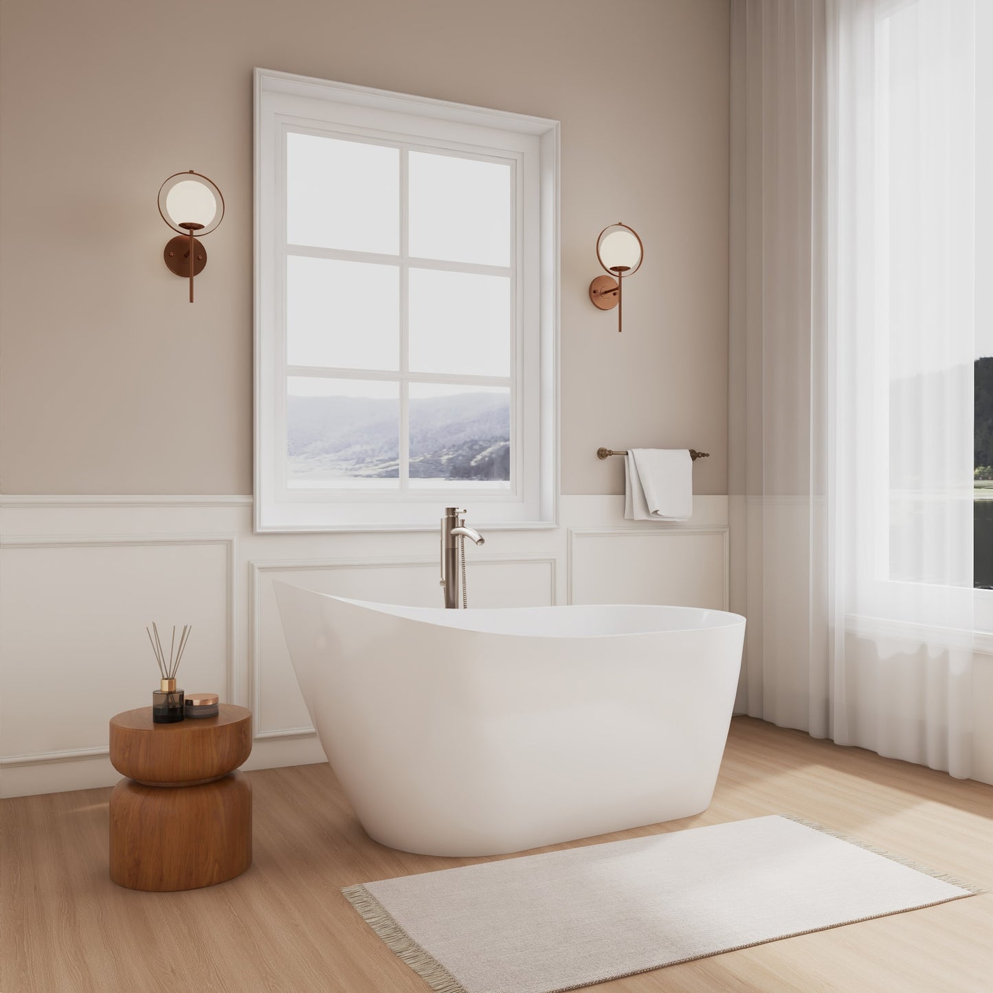 Davia Soaking Bathtub - 59W x 29H x 32D