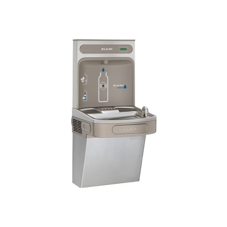 Cooler Only, Electronic Front and Side Bubbler Pushbar Operation, 1 Station