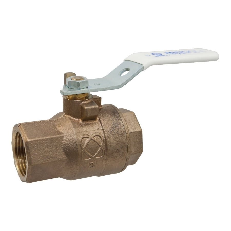 2-Piece Ball Valve, 2-1/2 in, FNPT, Full Port, Bronze Ball, Bronze