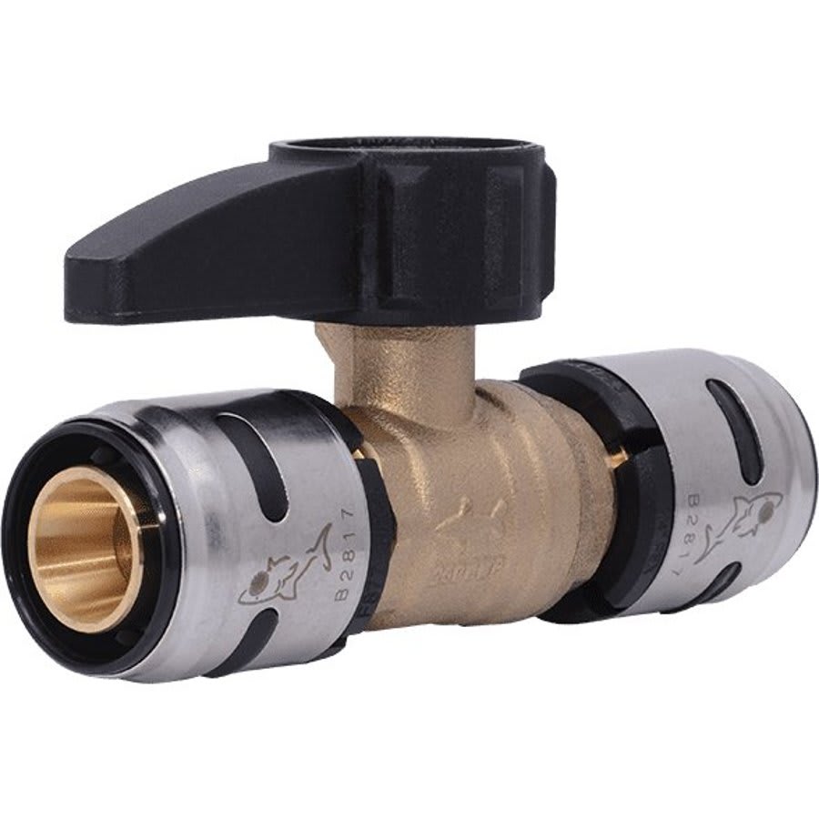 1-Piece Ball Valve, 3/4 in, SB, Full Port, Brass Ball, Brass