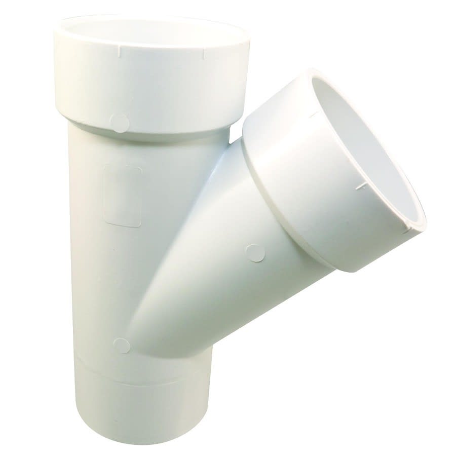 Street Wye, 3 x 2 in, Spigot x Hub, DWV, PVC