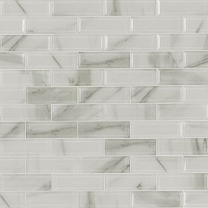 Ivory Amber Beveled Subway Tile