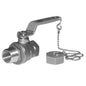 2-Piece Ball Valve, 1/2 x 3/4 in, FNPT x Male Hose Thread, Full Port, Plated Brass Ball, Brass
