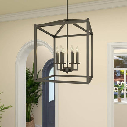 Dawn 6-Light Matte Black Chandelier 16"