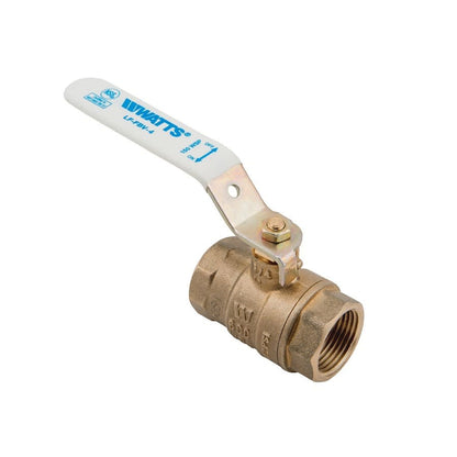 2-Piece Ball Valve, 3/4 in, FNPT, Full Port, Plated Brass Ball, Brass